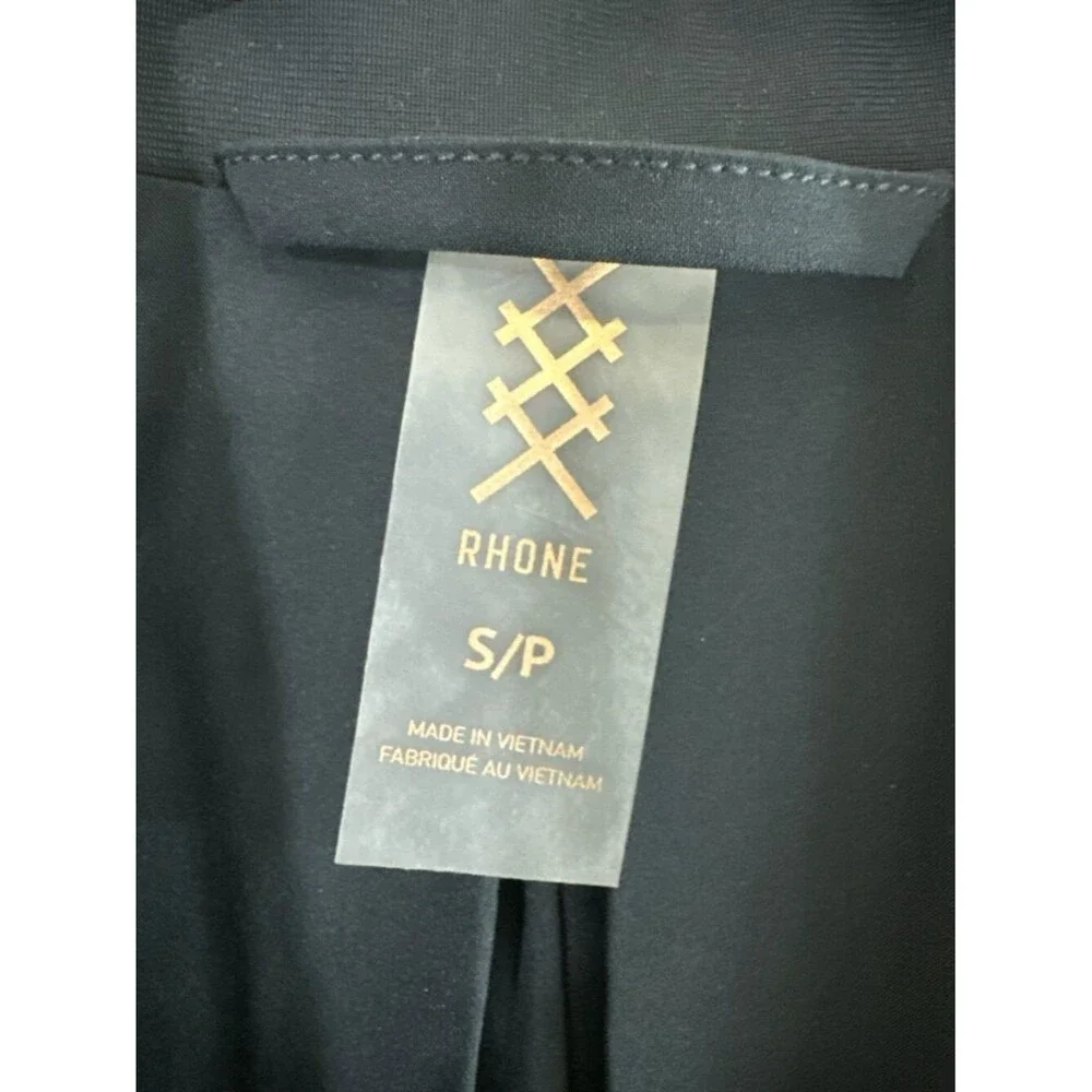 Rhone Commuter Boyfriend Blazer Women's Sz S One Button Jacket Black Career